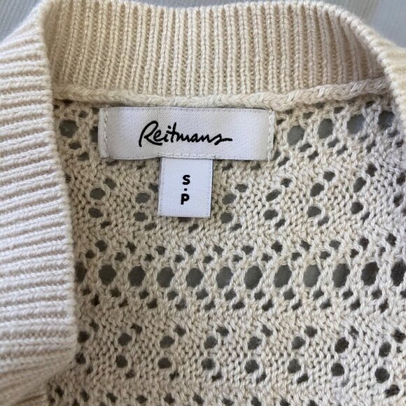 Reitmans Crochet Knit Neutral nude/Beige nude Pullover Sweater Womens size small - Picture 7 of 11